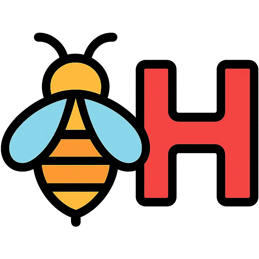 honey bee with the letter H emoji