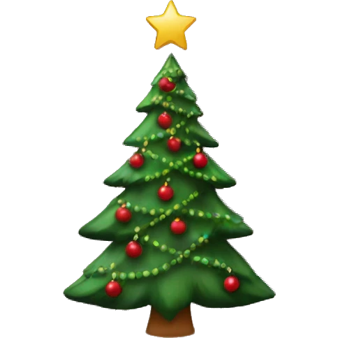 Christmas tree with dark red decorations emoji