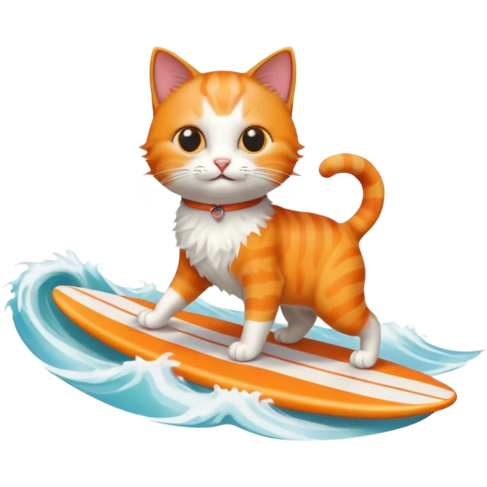 A cat surfing  emoji