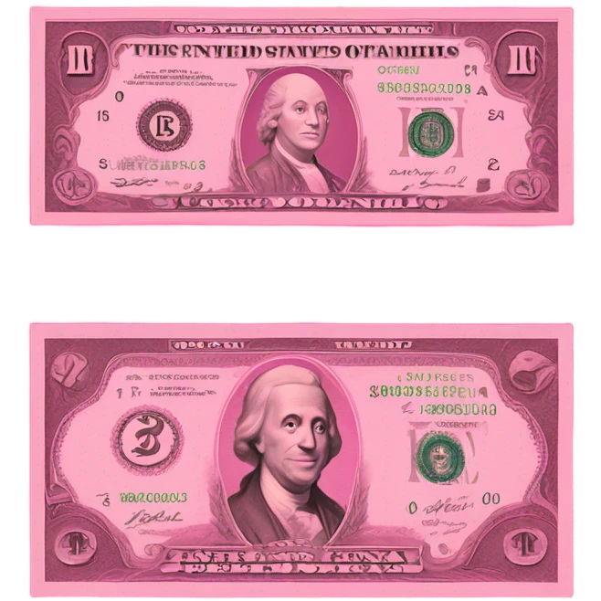 pink dollar bills emoji
