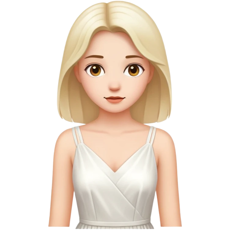 girl in white dress indoors emoji