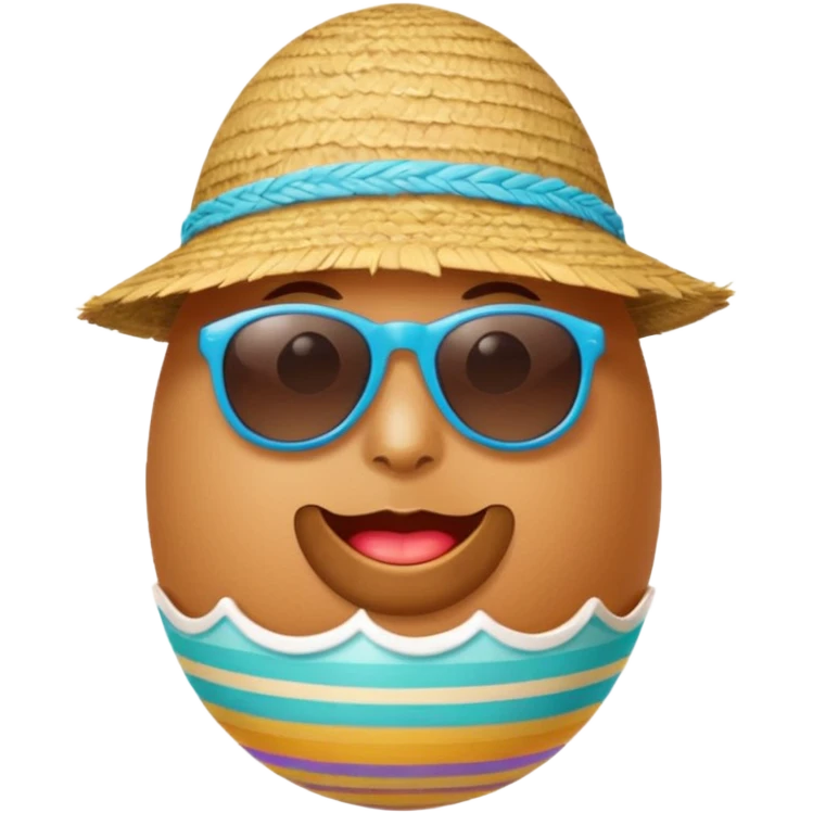 Summer beach theme egg emoji