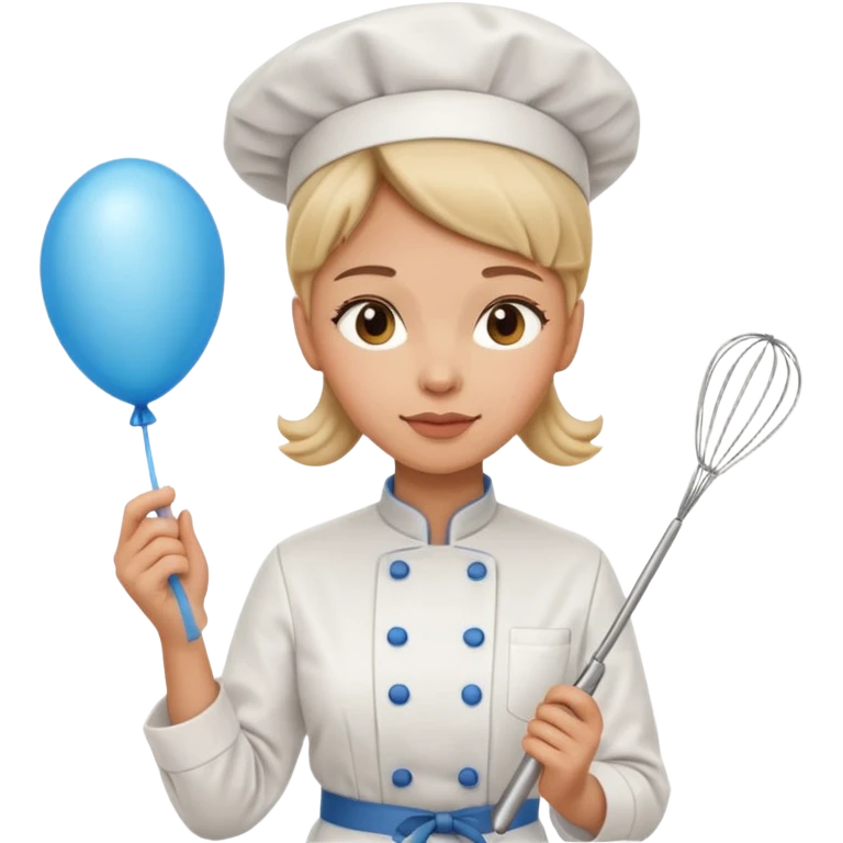 woman chef with a balloon whisk emoji