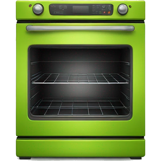 Realistic lime green oven isolated.  emoji