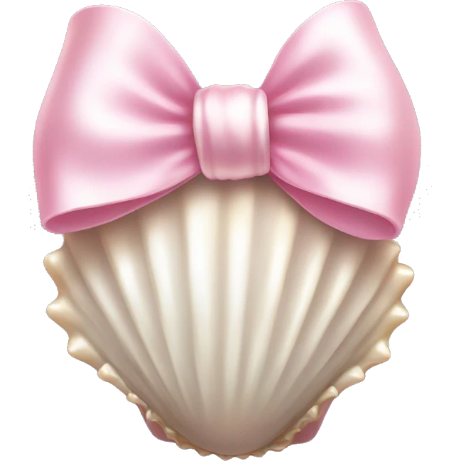 Pearl shell and light pink bow emoji