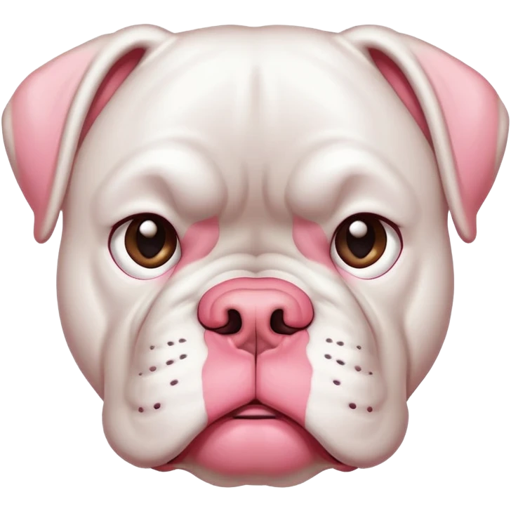 All White boxer with large pink jowls  emoji