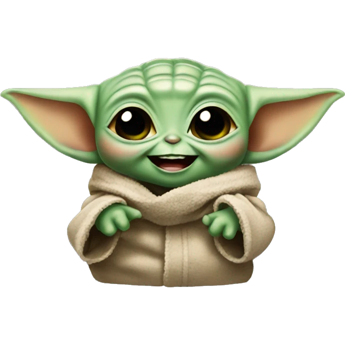 Baby Yoda laughs emoji