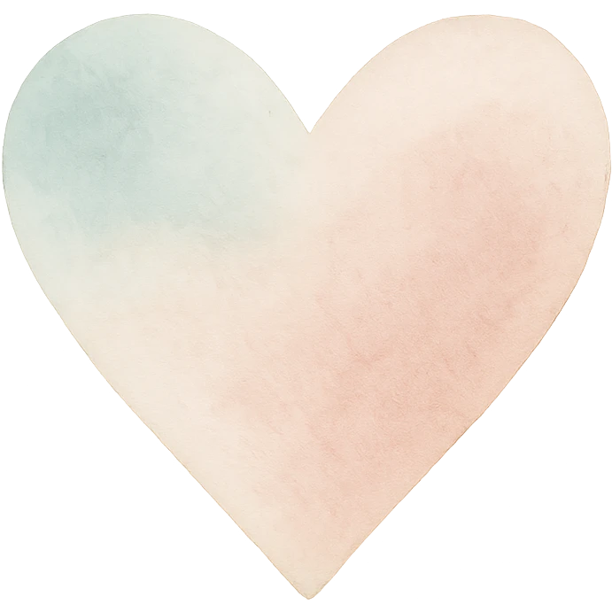 heart, soft and textured watercolor style emoji