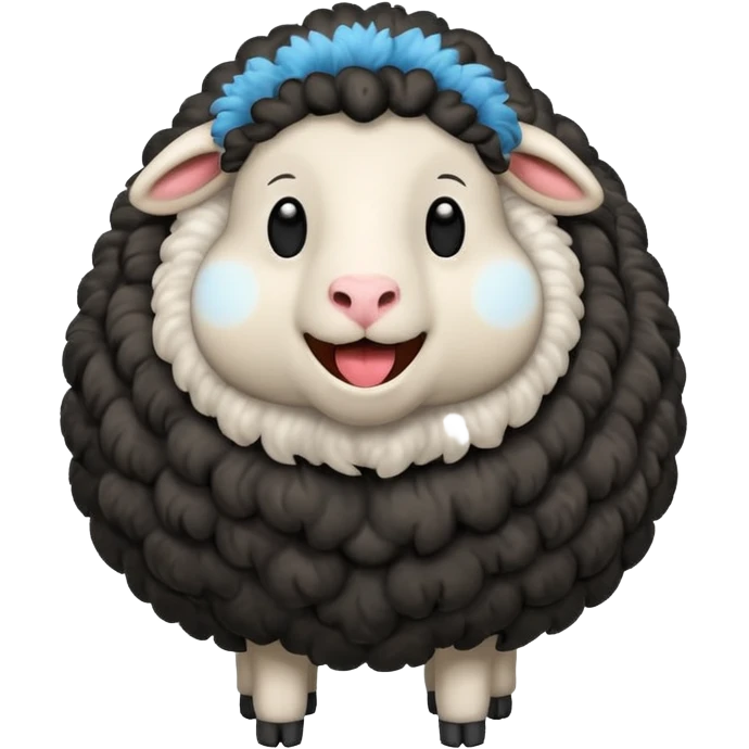 Oveja negra de cuerpo entero riendose emoji