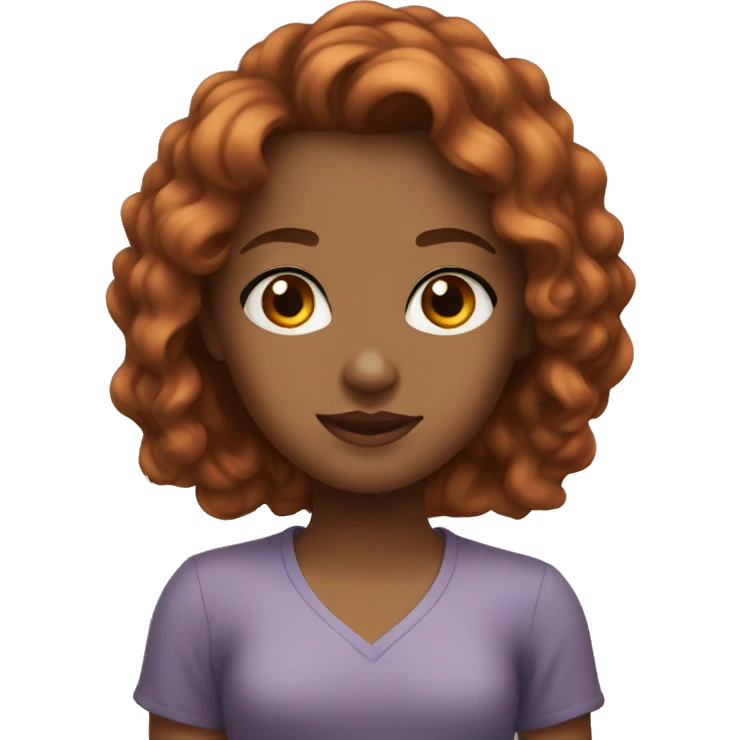 a very beautiful girl with auburn hazel eyes emoji