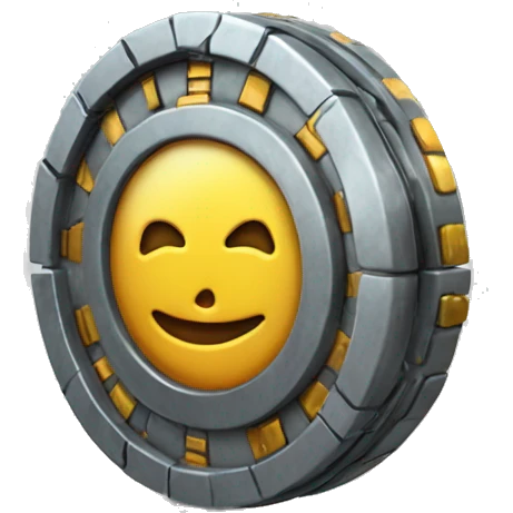 Cyber tatics, coin 3d, slow spining emoji