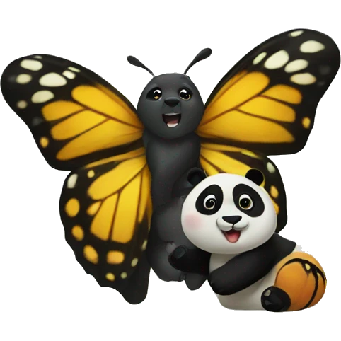 butterfly on a panda  emoji