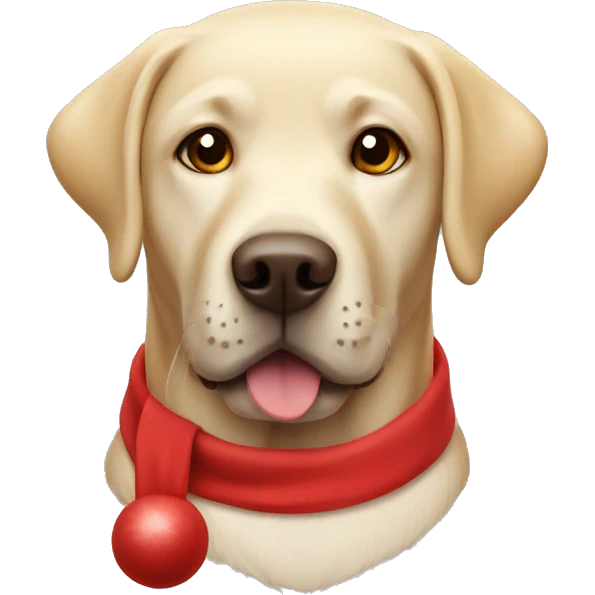 Labrador wearing Santa hat emoji