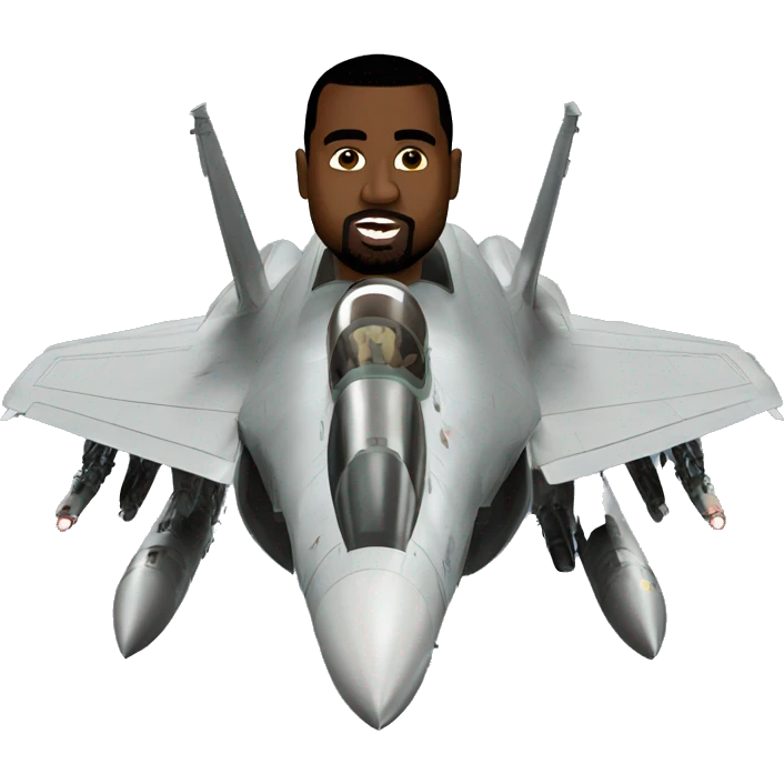 kanye west in a fighter jet emoji
