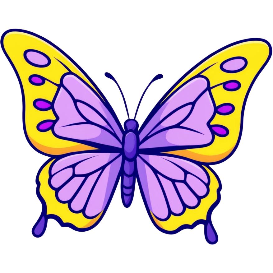 purple butterfly with sparkles emoji