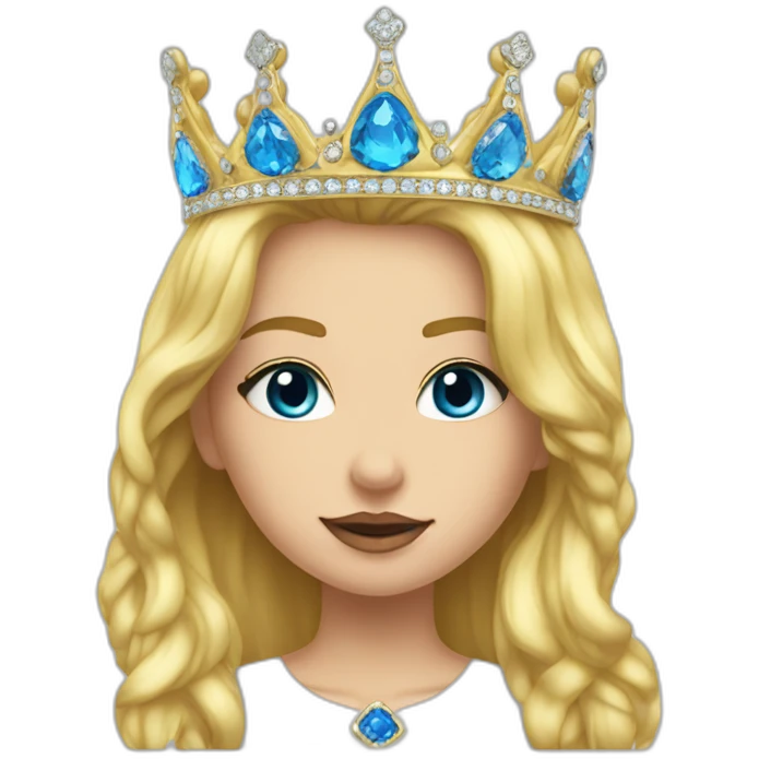 Blondegirlblueeyeswithcrown-givingkiss emoji
