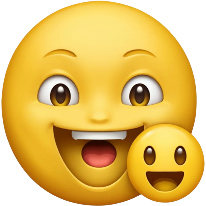 a face with a large opened mouth in emoji of whatsapp style (yellow), not humanized emoji