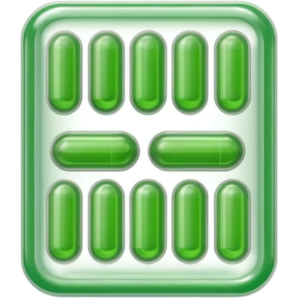 blister pack and green medicines emoji