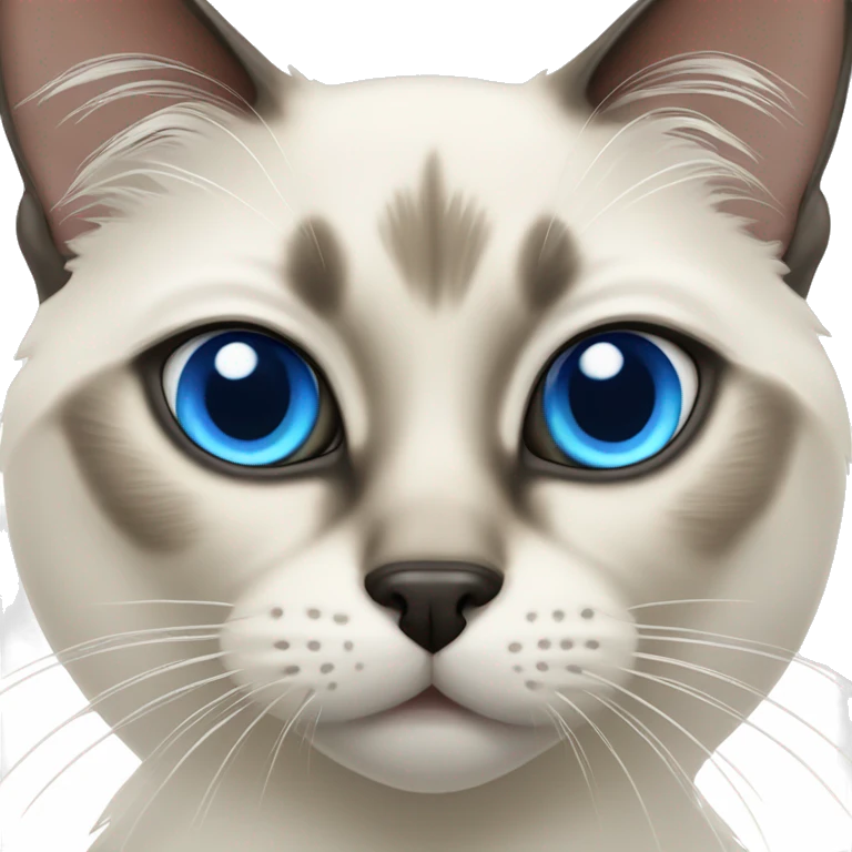 Balinese cat with striking blue eyes emoji