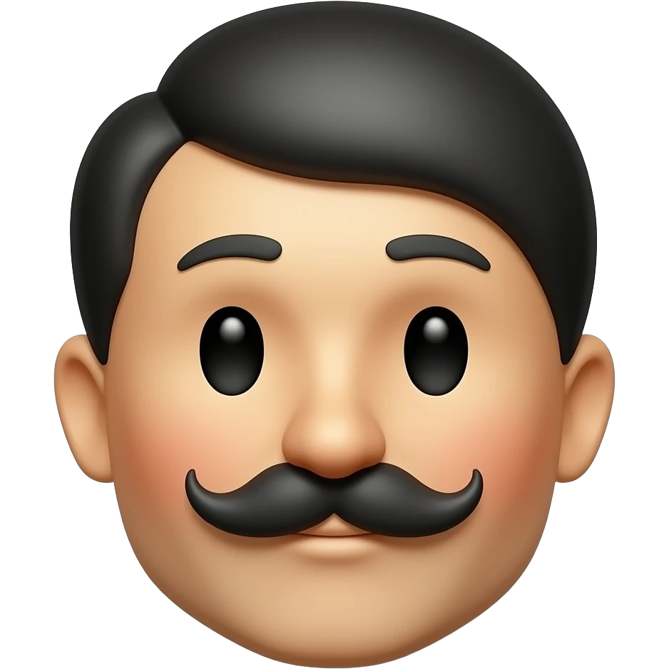 crie um hitler em formato e tamanho de emoji com bigode até o nariz emoji