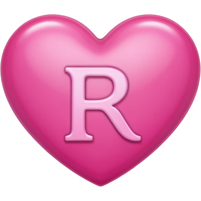 Make a pink heart with an R in the middle emoji