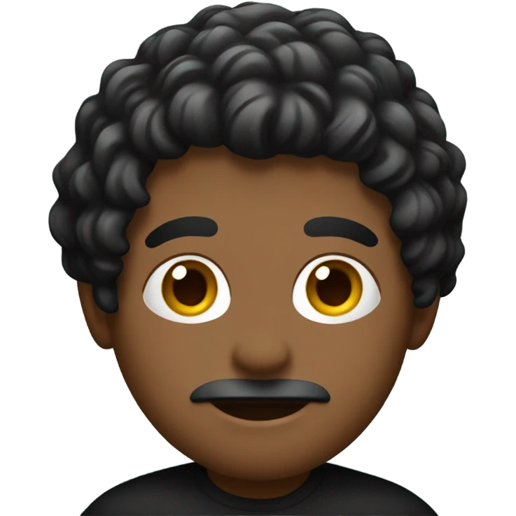 I want an emoji with wavy, somewhat dark hair and a black shirt  emoji
