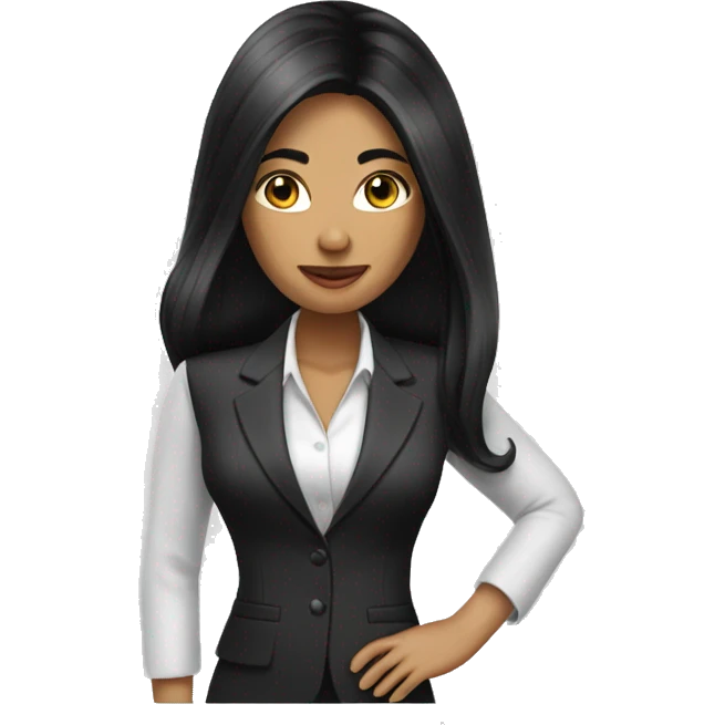 business fashion lady with long black hair emoji