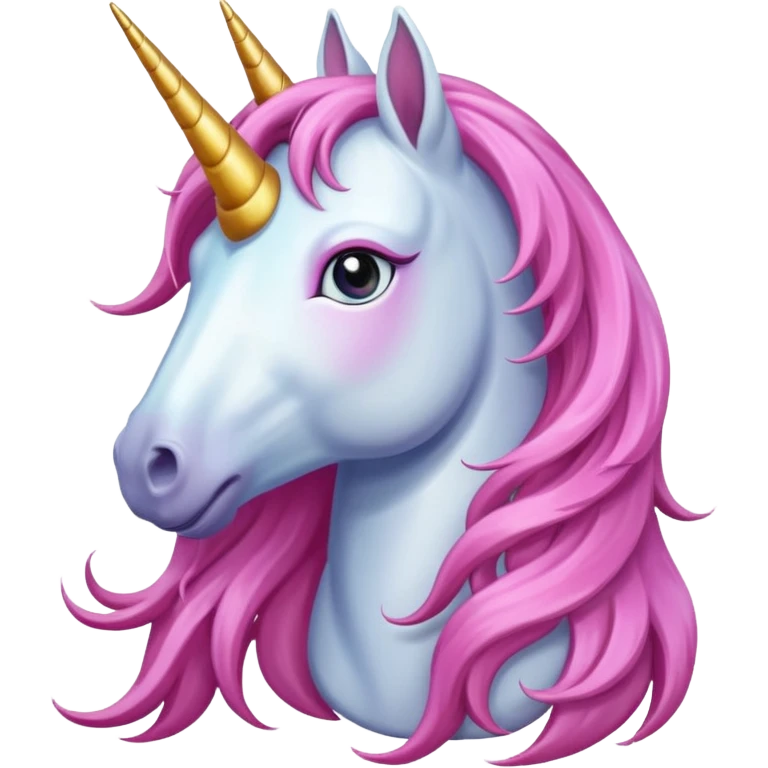 unicorn with long hair female emoji