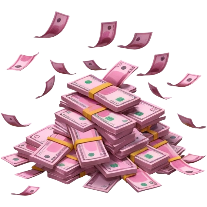 pink money flying  emoji