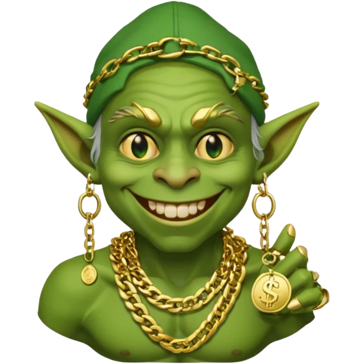 Goblin Rapperr with dollor chain  emoji