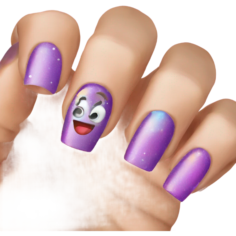 Y2K set of nails emoji