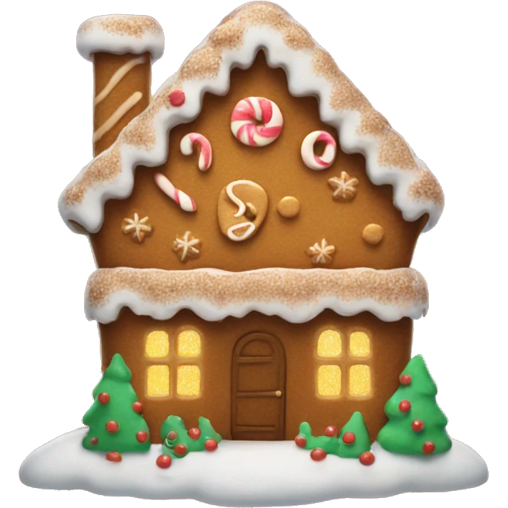 glittery gingerbread man house  emoji