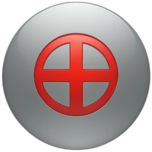 Red plus icon with circular gray background emoji