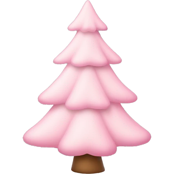 pastel pink christmas tree emoji