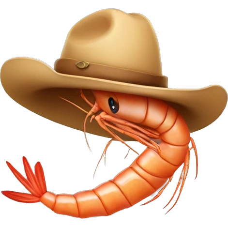 Shrimp with cowboy hat emoji