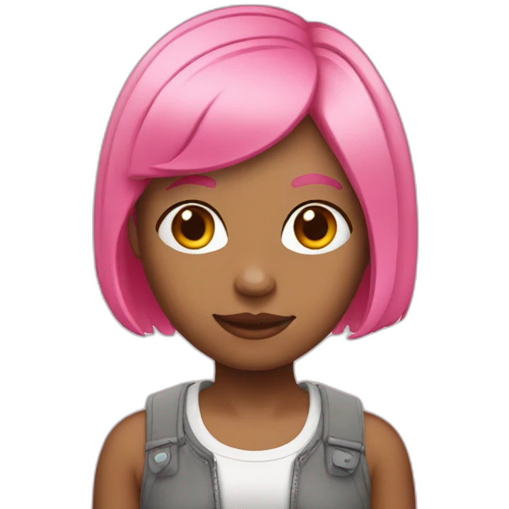 Girl with pink bob hairstyle emoji