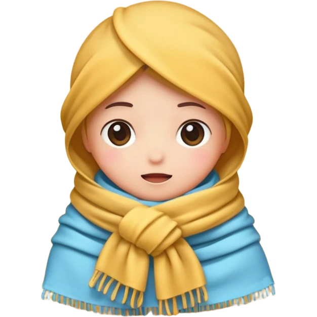 tiny star wrapped in scarf shivering cute emoji