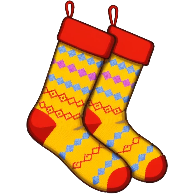A 8-bit pixel art emoji of a pair of socks emoji