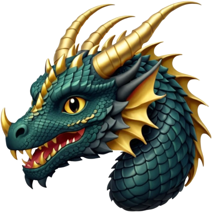 Black and gold Fantasy dragon emoji