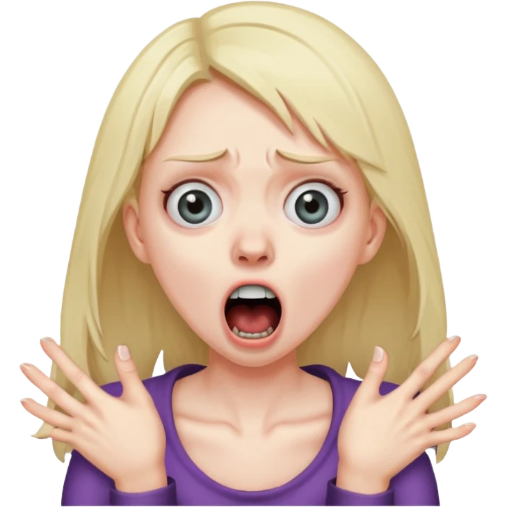 Girl pretending to choke herself & screaming  emoji