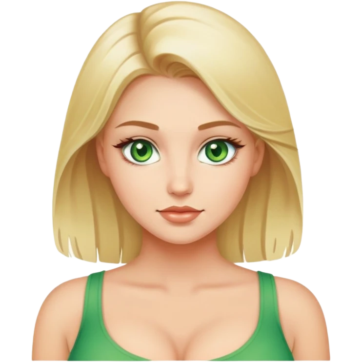 Busty wizard blond girl,busty with beautiful face and green eyes emoji