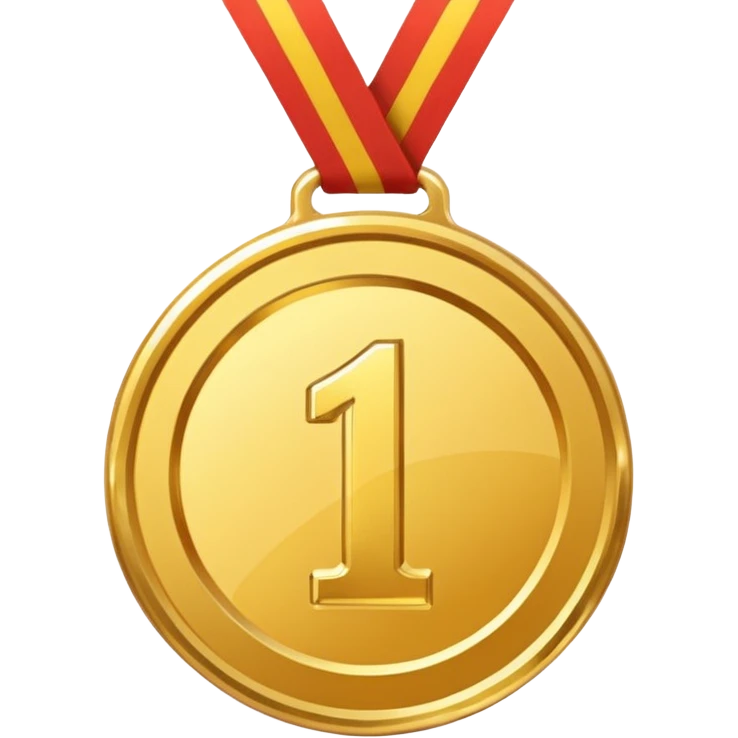 gold medal with a 1 inside emoji
