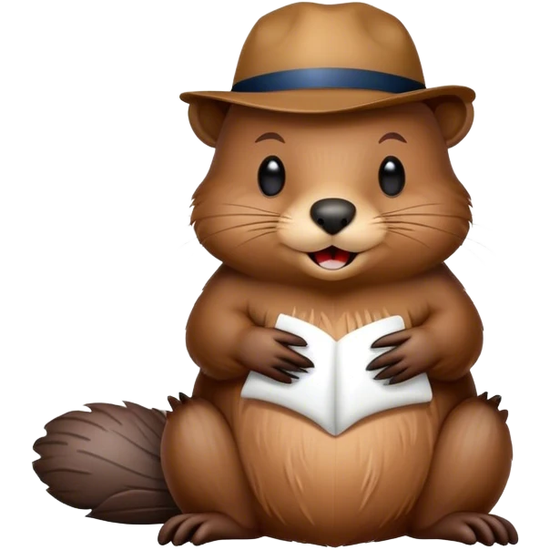 Beaver with inscription good night  emoji