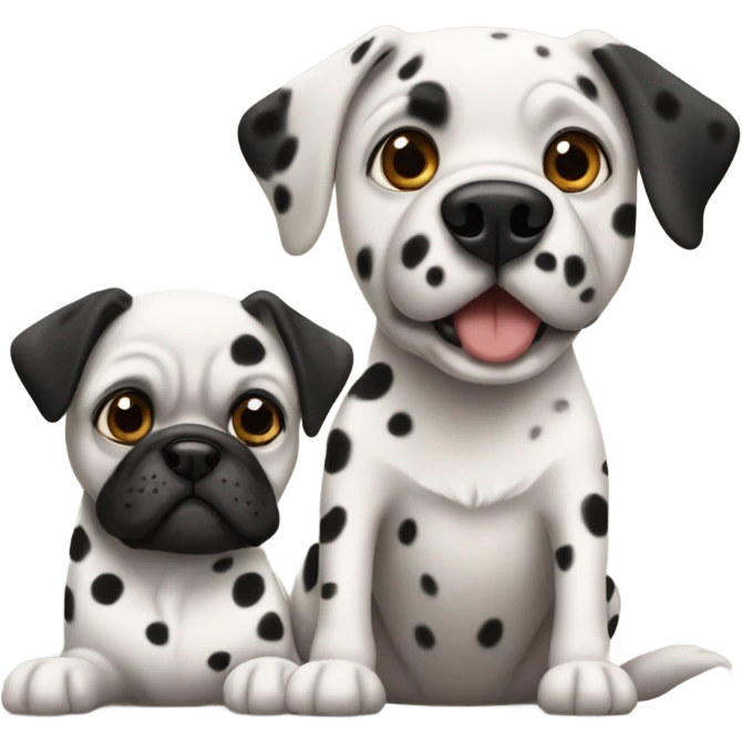 Dalmatian and pug emoji