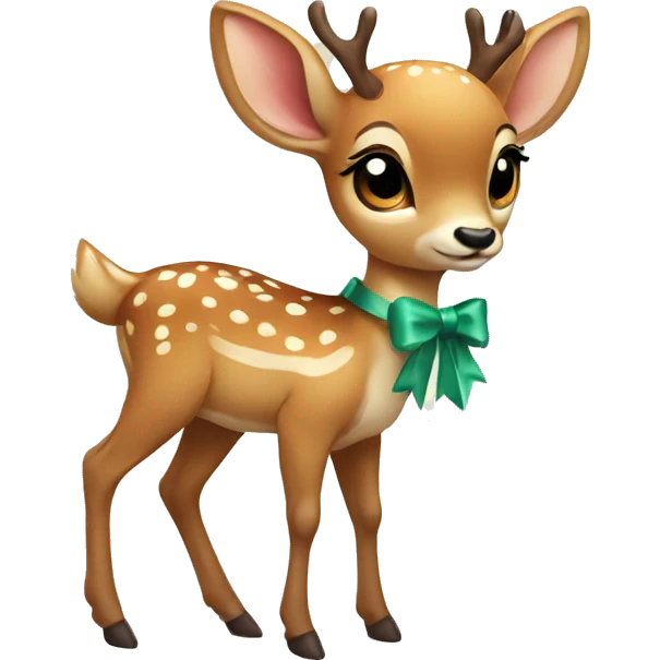 baby deer with a bow emoji