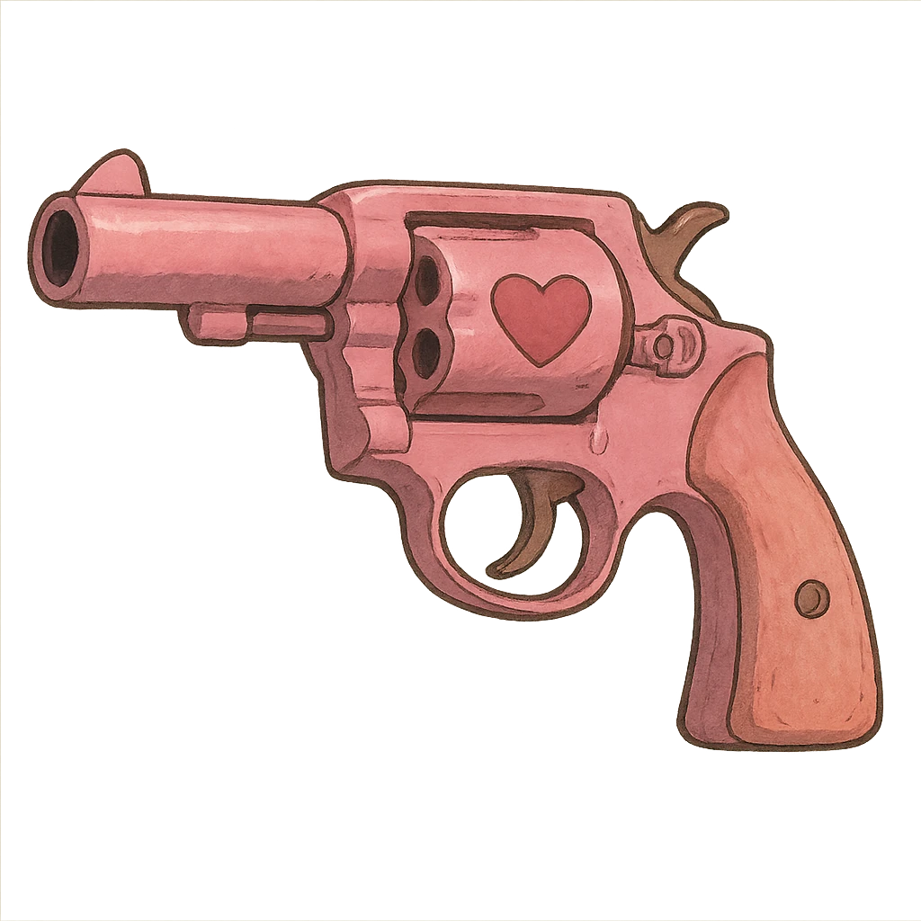 Pink heart pistol emoji