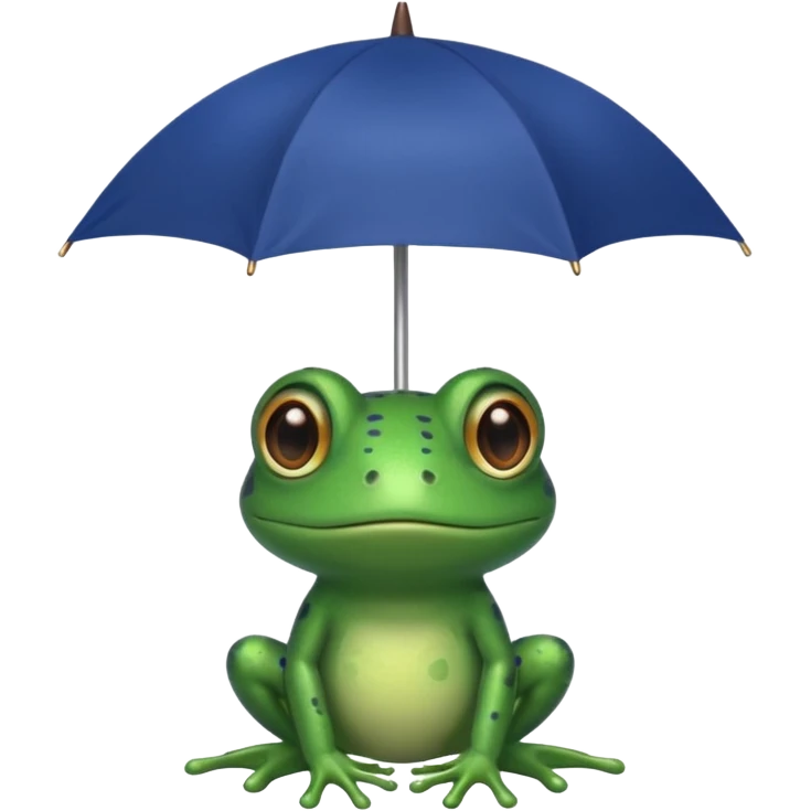 Frog hold small dark blue umbrella emoji