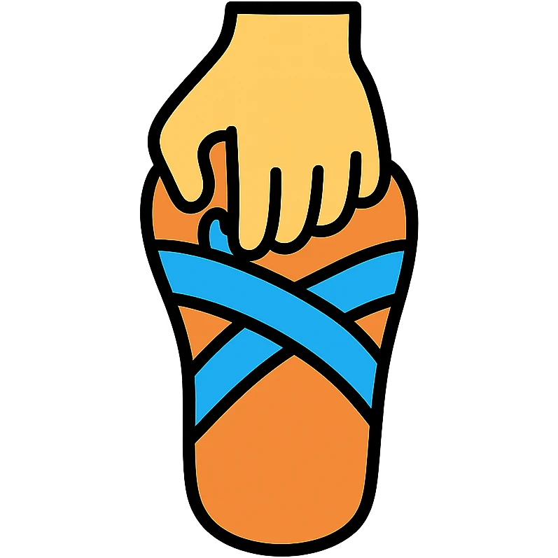 a hand grabbing a sandal emoji