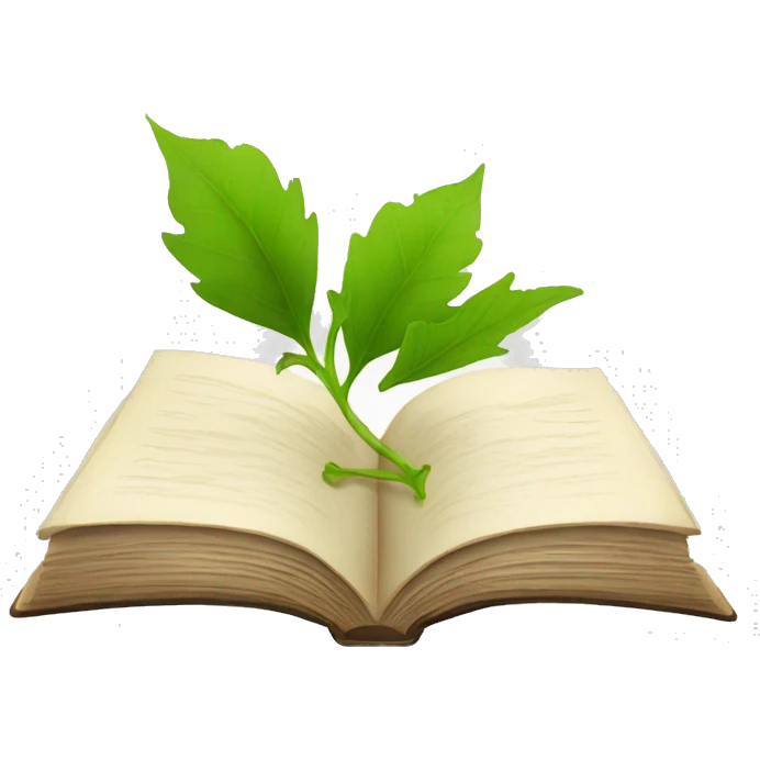 Open book with leaves emoji
