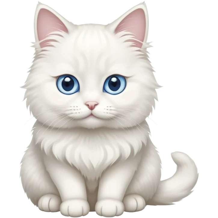 White cat with one blue eye and yellow the other emoji